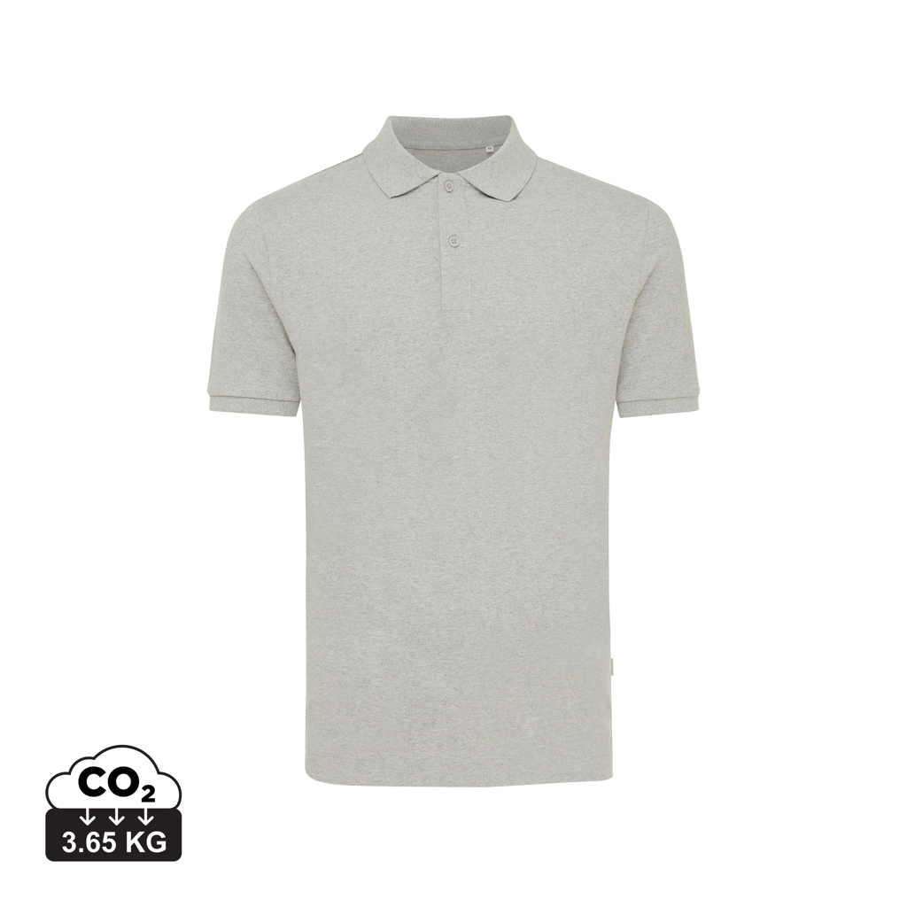 Polo publicitaire unisexe en coton recyclé 220g Iqoniq Yosemite heather grey